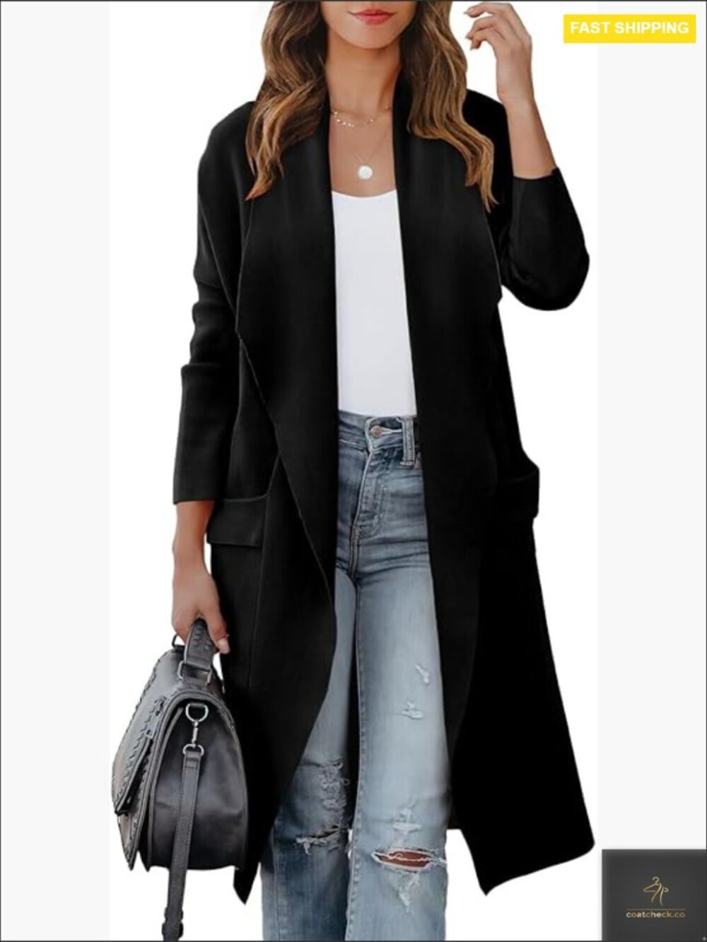 Oversized Knit Cardigan Sweater Open Front Coatigan Jacket Fall Fashion